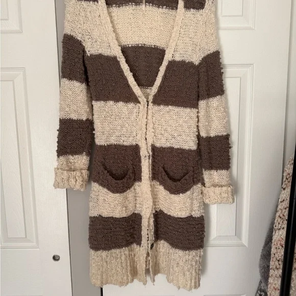 Free People Rugby Striped Boucle Duster Cardigan - Picture 3 of 4